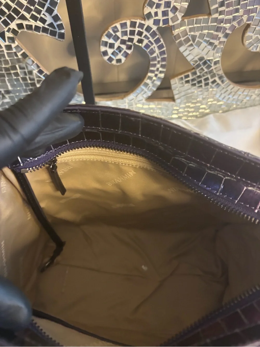 ⭐️Brahmin Cami Heroic Purple Kingstone Leather Satchel Handbag